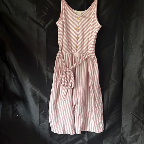 Girls pink and white stripped dress - Picture 1 of 3